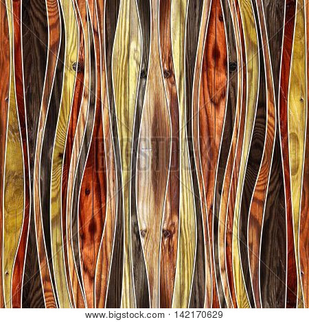 Seamless abstract wooden pattern waves cherry veneer