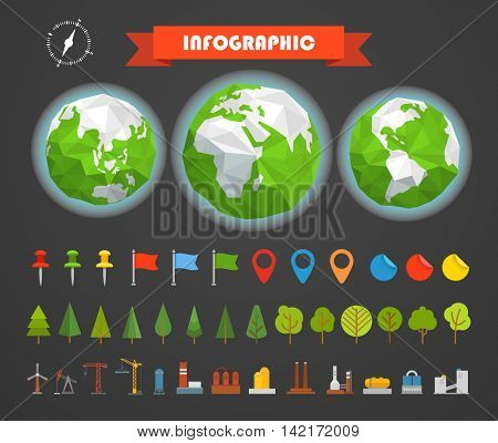 Infographic elements template. Statistic charts ratings vector clip-art