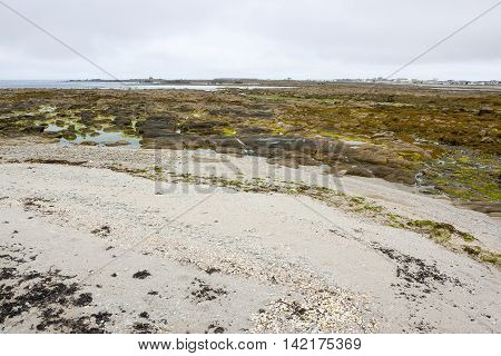 coastal scenery around Penmarch in the Finistere department of Brittany in France