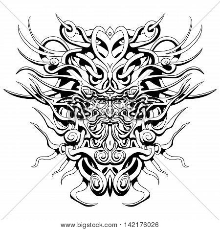 old devil, whose beard and hair are composed entirely of roots and branches