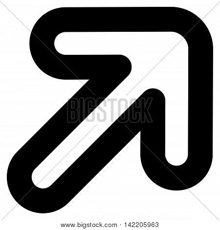 Right-Up Arrow vector icon. Style is linear flat icon symbol, black color, white background.