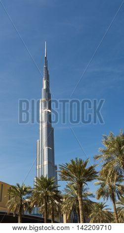 Burj K. tallest building in the world on DECEMBER 31 2015 in Dubai UAE. Dubai cityscape.Dubai Downtown skyline.