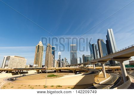 Burj  tallest building in the world on DECEMBER 31 2015 in Dubai UAE. Dubai cityscape.Dubai Downtown skyline.
