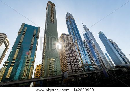 Burj Khalifa tallest building in the world on DECEMBER 31 2015 in Dubai UAE. Dubai cityscape.Dubai Downtown skyline.