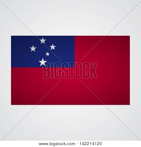 Samoa flag on a gray background. Vector illustration