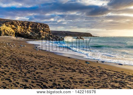 Sunset On The Ajuy Beach - Ajuy Fuerteventura Canary Islands Spain Europe