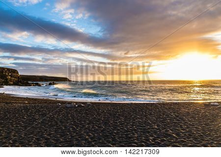 Sunset On The Ajuy Beach - Ajuy Fuerteventura Canary Islands Spain Europe