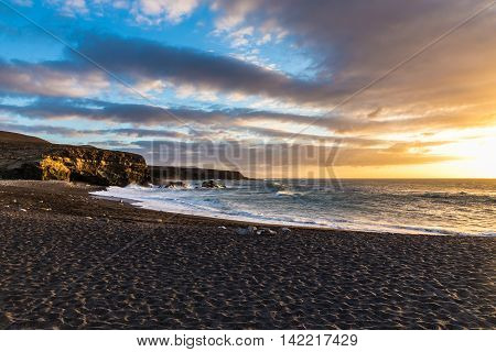 Sunset On The Ajuy Beach - Ajuy Fuerteventura Canary Islands Spain Europe