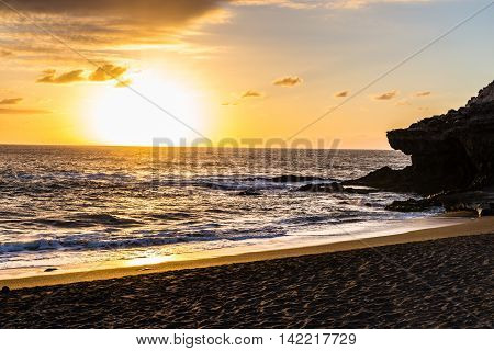 Sunset On The Ajuy Beach - Ajuy Fuerteventura Canary Islands Spain Europe