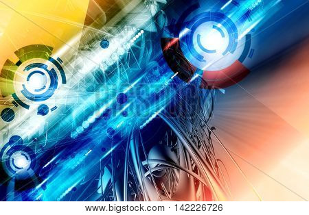 3D rendering, futuristic background for banner