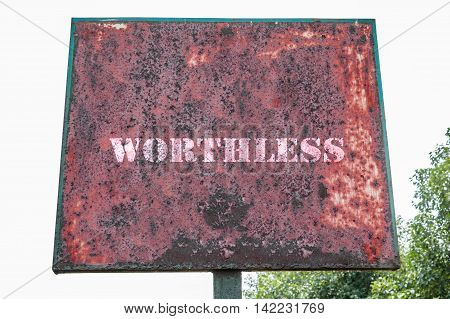 Worthless text message on the board .
