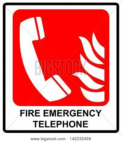Vector fire emergency telephone icons. Signs of evacuations. Emergency call. Informational sticker for public places