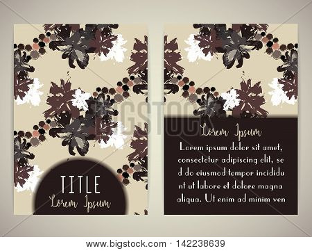 Cover template with abstract flowers-spots. Can be used for postcard invitation brochure cover book catalog. Size A4. Vector illustration eps10