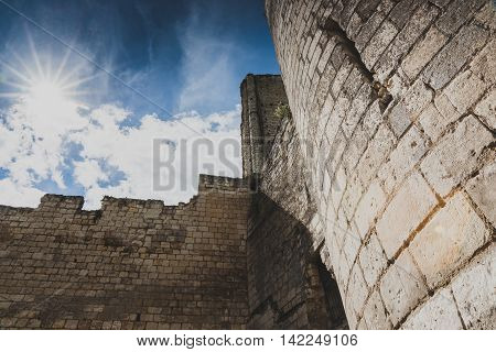 Medieval Donjon Tower of the castle in the French city of loches france Loire valley