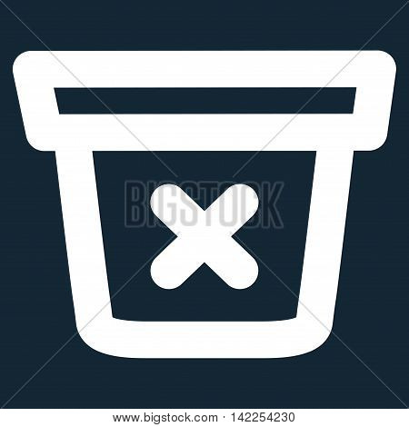 Remove Data vector icon. Style is contour flat icon symbol, white color, dark blue background.