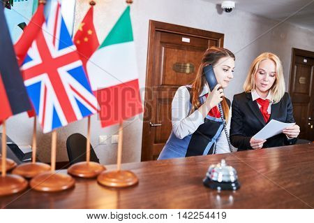 Hotel reception frontdesk workers