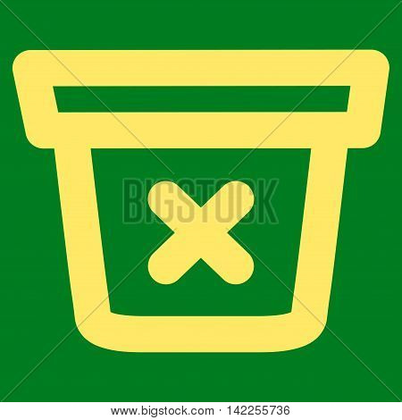 Remove Data vector icon. Style is contour flat icon symbol, yellow color, green background.