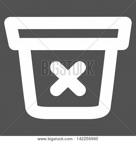 Remove Data vector icon. Style is contour flat icon symbol, white color, gray background.