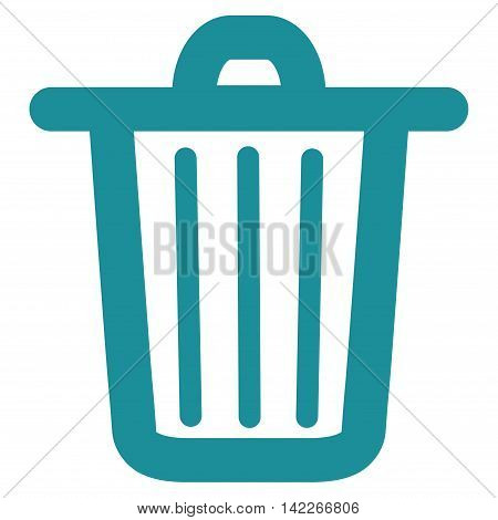 Trash Can vector icon. Style is stroke flat icon symbol, soft blue color, white background.