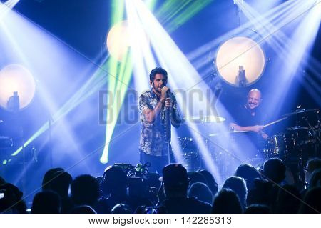 NEW YORK-SEPT 28: Country music artist Thomas Rhett performs at the iHeartRadio Album Release Party with Thomas Rhett on September 28, 2015 at the iHeartRadio Theater in New York City.