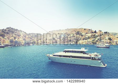 Ship In Deam Bay On Symi On Symi Island