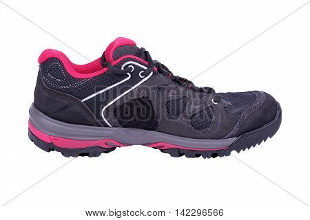 Women's hiking boot isolated on white background