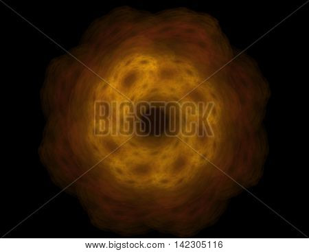 Geometry of Space series. Visually attractive backdrop made of orange conceptual grids curves and fractal elements suitable as element for layouts on physics mathematics technology science and education.
