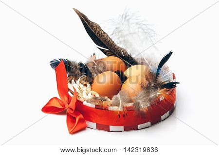 Eggs In Decorative Round Box