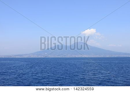 The view on the great Mount Vesuvius, Naples, Italy.