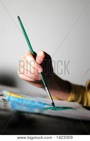 Pennello e mano