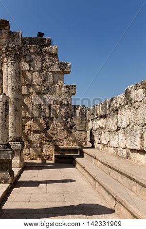Ruins of the Synagogue in Capernaum The Town of Jesus - Israel