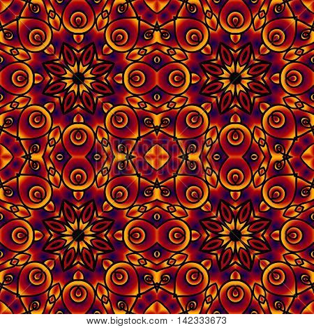 Colorful decorative card with mandala of swirling waves. Creative modern idea
