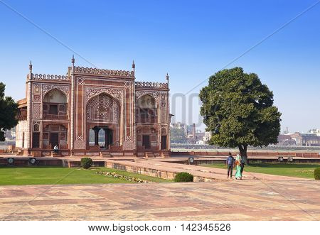 Gate to Itmad-Ud-Daulah's Tomb (Baby Taj)(17th century) at Agra Uttar Pradesh India