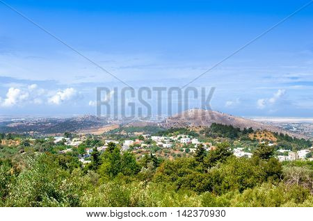 Overlooking view to Kos island landscape, Greece