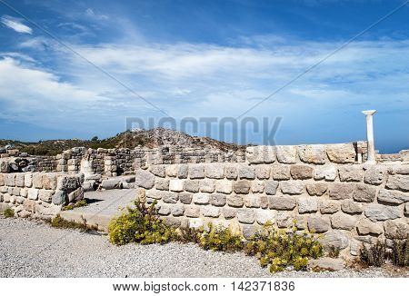 Antique ruins of Byzantine Basilica, Kos island, Greece