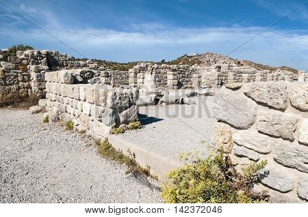 Antique ruins of Byzantine Basilica, Kos island, Greece