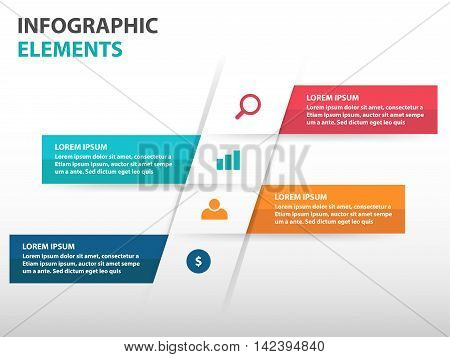 Abstract stair business Infographics elements presentation template flat design vector illustration for web design