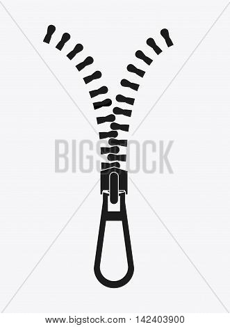 Zip zipper one cloth metal teeth icon. Isolated and flat illustration.