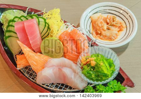 Japanese food on meal time at restaurant.