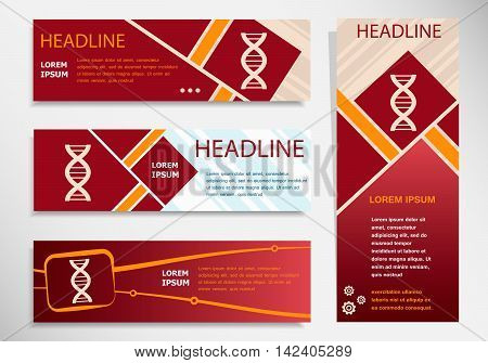 Dna Icon On Vector Website Headers, Business Success Concept