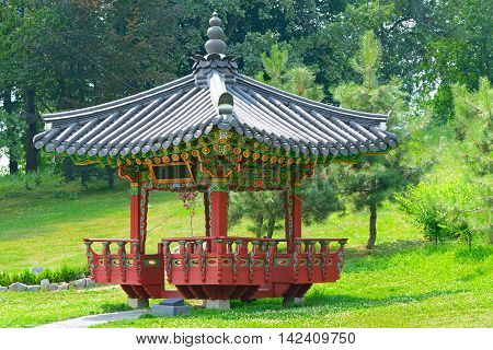 pagoda for meditation in a city park