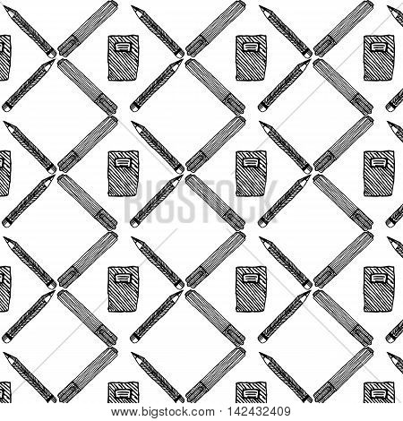 school drawing and writing tools pattern, frame