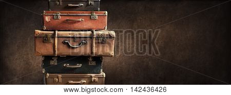 Shabby Vintage Ancient Suitcases Tower Travel