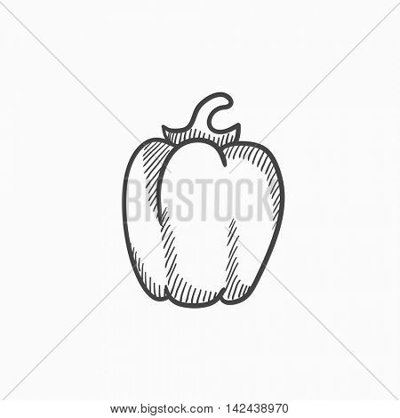 Bell pepper vector sketch icon isolated on background. Hand drawn Bell pepper icon. Bell pepper sketch icon for infographic, website or app.