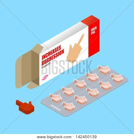 Fuck Pills In Pack. Evil Vitamins. Tablets In Box. Natural Drugs To Increase Aggression In Form Of B
