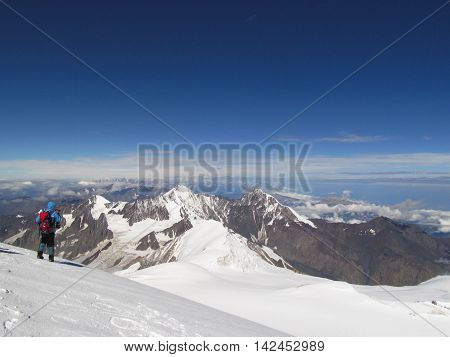 Climbing Mount Kazbek, the Caucasus. Extreme emotions.