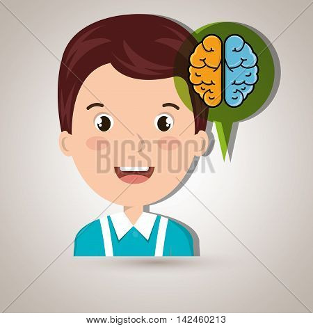 child brian idea icon vector illustration graphic