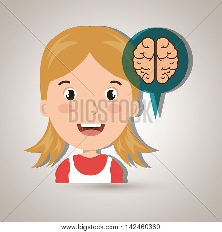child brian idea icon vector illustration graphic