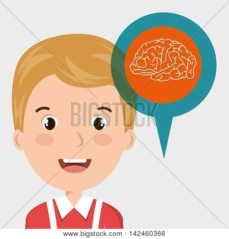 child brian idea icon vector illustration graphic