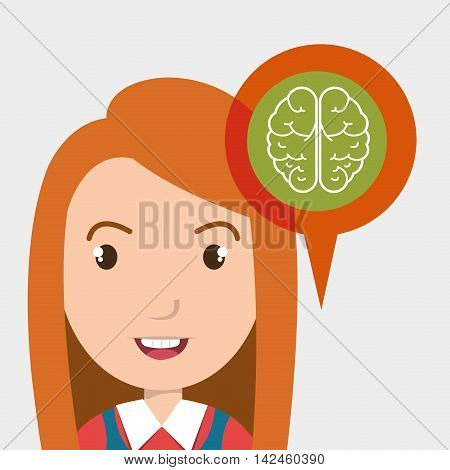 child brian idea icon vector illustration graphic